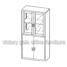 C-A010HWW  上玻璃包框掩門下掩門文件櫃 (優質鋼材)